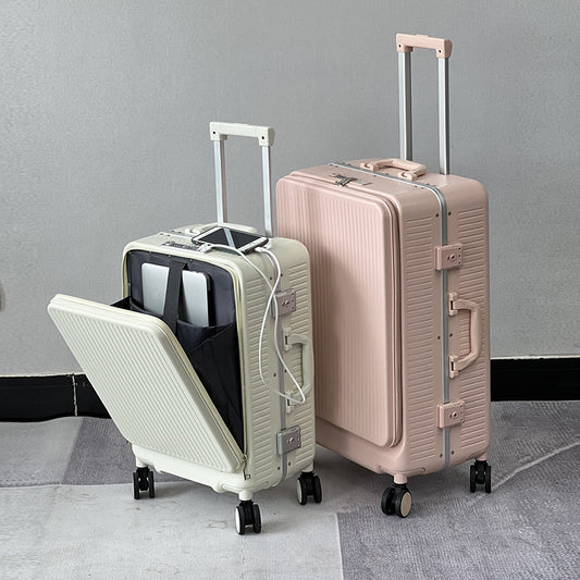 Front Opening Suitcase Women's Multifunctional Trolley Case Business Travel Suitcase