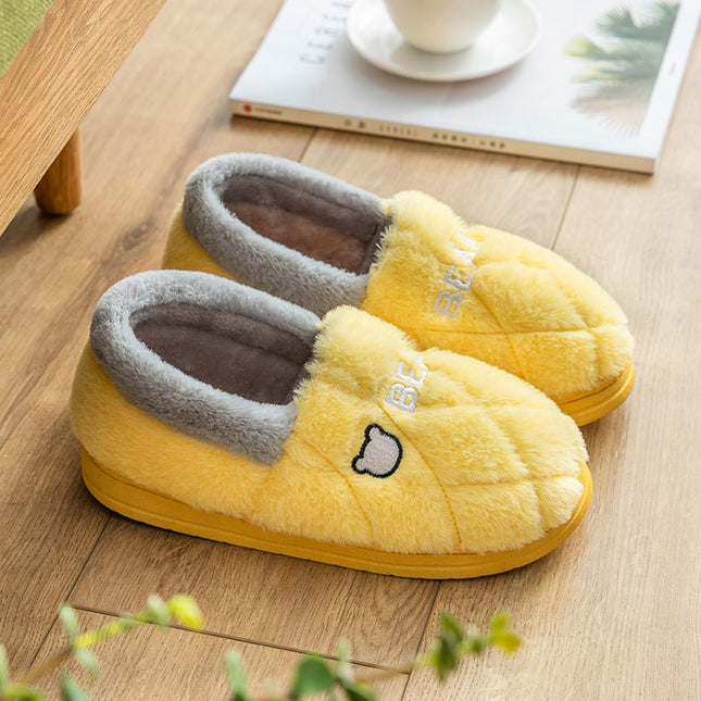 Winter Waterproof Down Cloth Thickened Shoes Anti-slip Home Slippers 