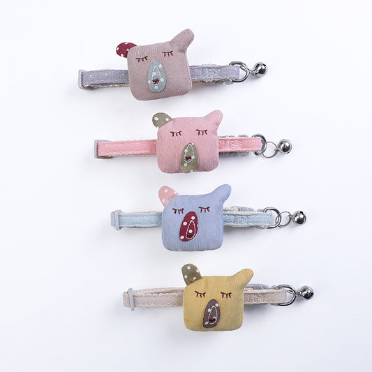 Wholesale Pet Collar Cute Cartoon Bear Bell Collar Small Dog Necklace Cat Collar