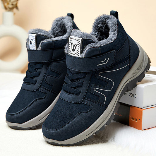 Wholesale Men's Winter Faux Fur Warm Snow Boots and Cotton Padded Shoes