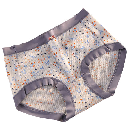 Women's Summer Printed Seamless Cotton Mulberry Silk Plus Size Underwear