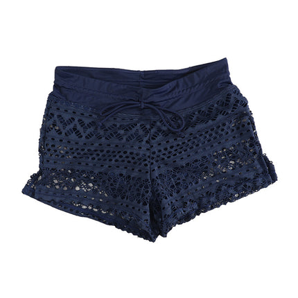 Wholesale Ladies Swim Trunks Black Jacquard Lace Swimming Boxer Shorts
