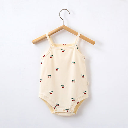 Infants Sling Bodysuit Summer Cotton Printed Siamese Triangle Romper
