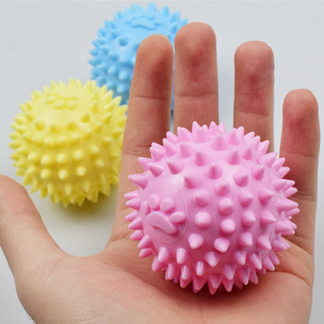 Teddy Golden Hair Sound Pet Toy Ball for Large, Medium and Small Dogs TPR Thickened Massage Ball 