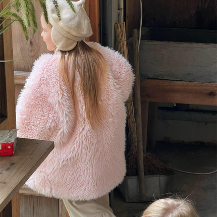 Wholesale Girls Winter Medium-length Faux Fur Coat