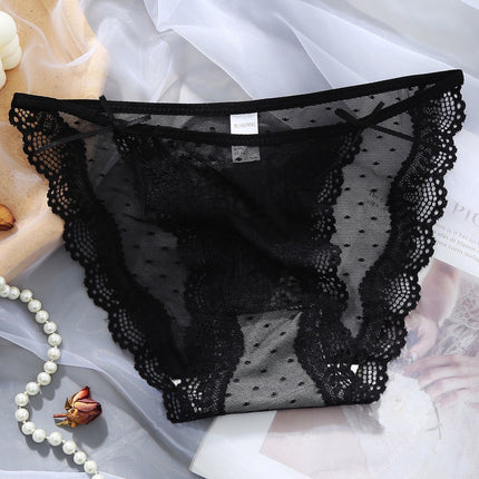 Wholesale Women's Thin Sexy Lace Low Waist Belted Breathable Sweet Briefs