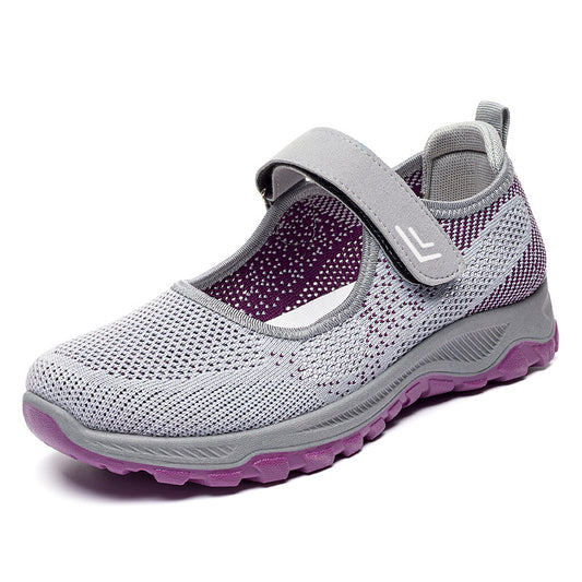 Women's Spring Summer Comfortable Velcro Walking Shoes for Middle-aged and Old People