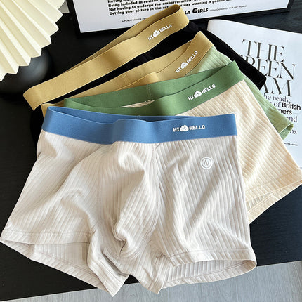 Wholesale Men's Plus Size Breathable Pure Cotton Soft Boxer Briefs