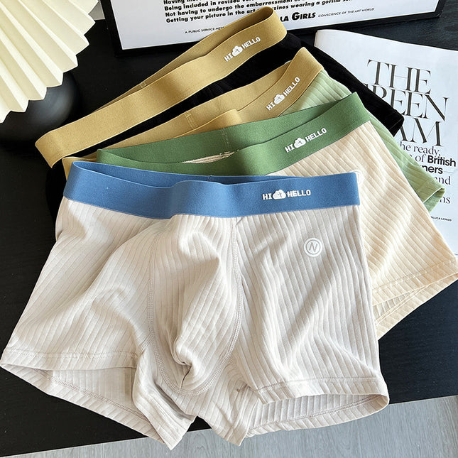 Wholesale Men's Plus Size Breathable Pure Cotton Soft Boxer Briefs
