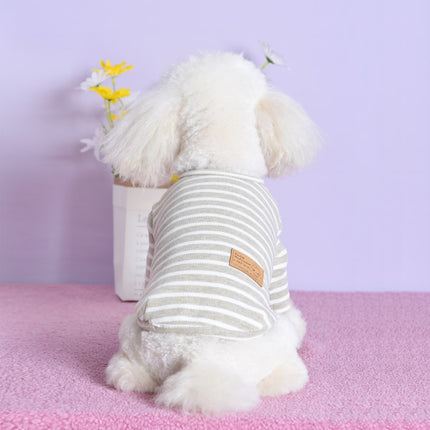 Pet Striped Stretch Bottoming Shirt Puppy Two-legged Hoodies Teddy Cat Clothes 