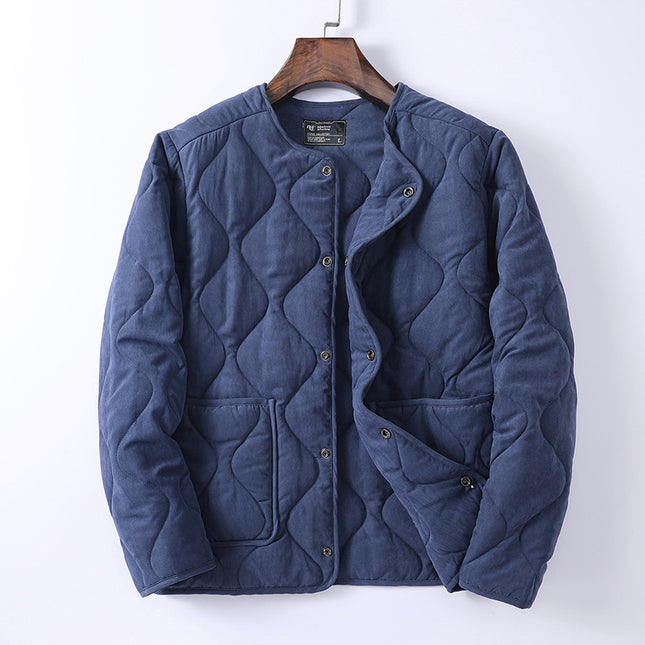 Wholesale Men's Vintage Warm Solid Color Casual Padded Jacket