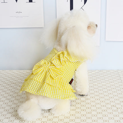 Puppy Spring Summer Thin Breathable Bow Princess Dress Pet Feet Clothes