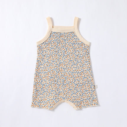 Infant Summer Sling Romper Newborn Printed Shorts Romper