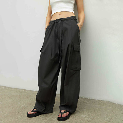 Wholesale Ladies Low Waist Overalls Spring Summer Pocket Casual Trousers Loose Pants