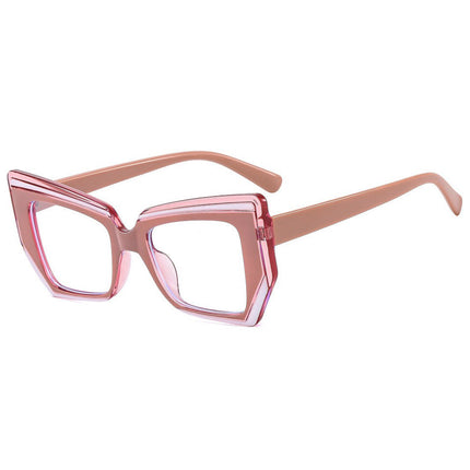 Women's Fashionable Anti-Blue Light Flat Mirrors Casual Color Matching Glasses Frames 