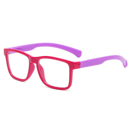 Kids Silicone Ultra-light Anti-blue Light Flat Glasses Students Can Wear Myopia Glasses Frames