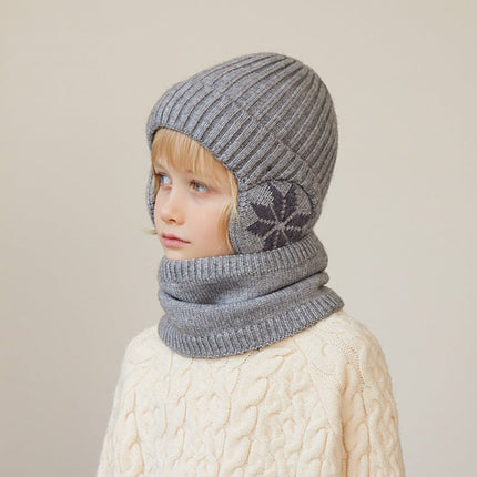 Wholesale Children's Hat Winter Velvet Scarf Set Knitted Hat Warm Ear Protection