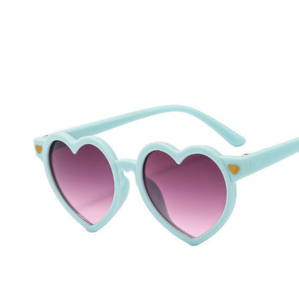 Kids Side Heart-shaped Logo Fun Cute Baby Love Cute Peach Heart Sunglasses 