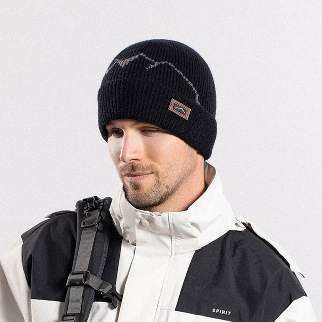 Wholesale Men's Winter Outdoor Cycling Plus Velvet Warm Knitted Hat