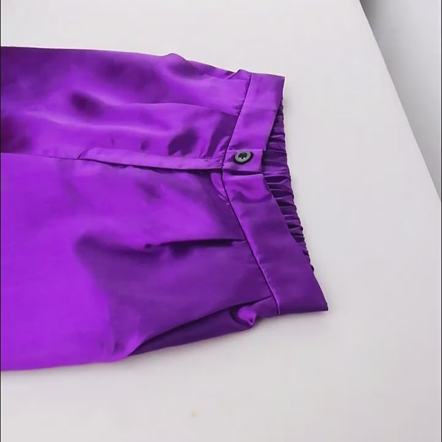 Ladies Off Shoulder Ruffle Sleeve Shirt Pants Two-piece Set