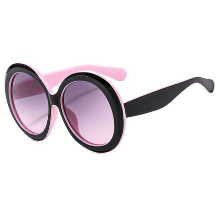 Women's Large Frame Round Trendy Sunglasses Outdoor Vacation Sunscreen Sunglasses 