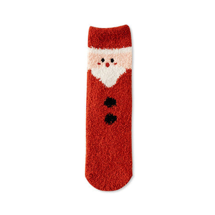 Women's Thickened Coral Velvet Floor Socks Plus Velvet Christmas Ball Crystal Ball Gift Box Mid-tube Socks 