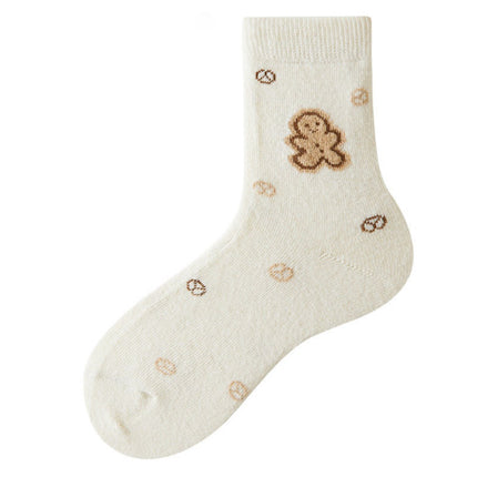 Wholesale Women's Fall Winter Pile Socks Cartoon Cute Cotton Mid-calf Wool Socks