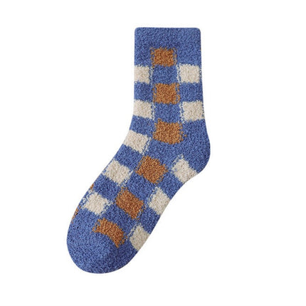 Wholesale Women's Autumn Winter Coral Fleece Thickened Velvet Mid-calf Cute Plush Floor Socks