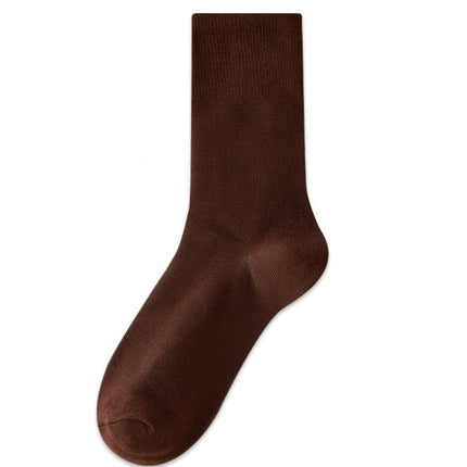 Wholesale Women's Fall Winter Warm Solid Color Cotton Mid-length Socks 