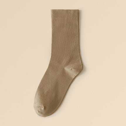 Wholesale Women's Summer Spring Cotton Mid-calf Socks Solid Color Pile Socks