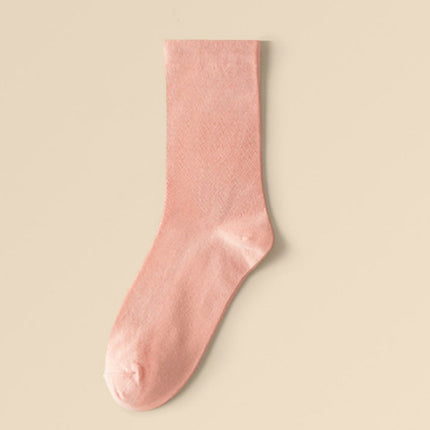 Wholesale Women's Summer Spring Cotton Mid-calf Socks Solid Color Pile Socks