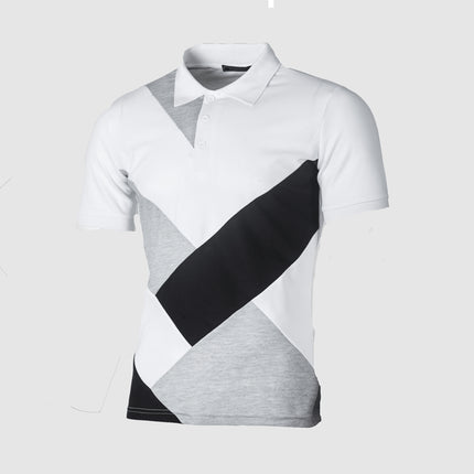 Wholesale Men's Summer Casual Panel Short Sleeve Polo Shirt
