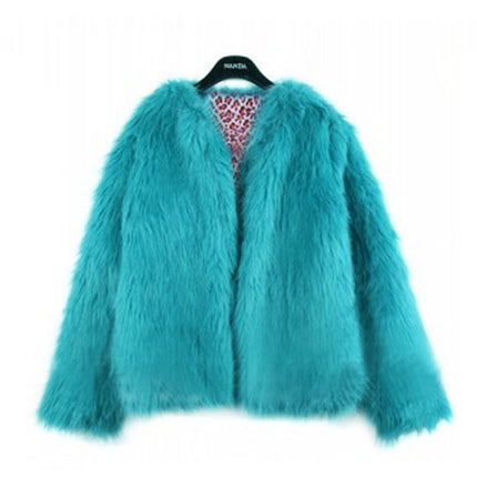 Wholesale Ladies Winter Long Sleeve Cropped Pink Faux Fur Coat