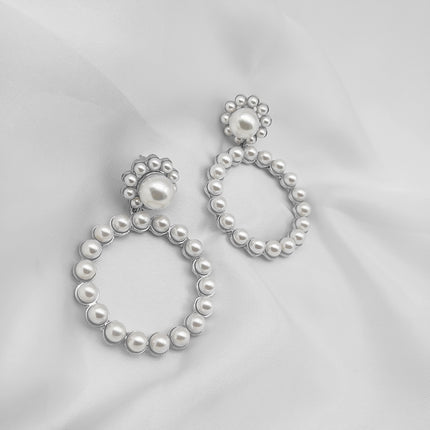 Wholesale Pearl Simple Rhinestone Elegance Pendant Earrings