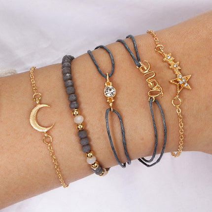 Simple Fashion Love Pentagram Moon Bracelet Bracelet