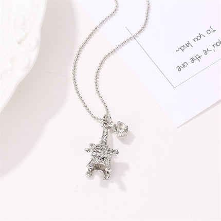 Rhinestone Iron Tower Fashion LOVE Letter Clavicle Chain Couple Necklace