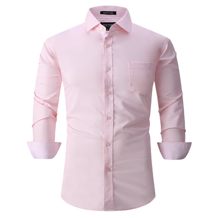 Wholesale Men's Bamboo Fiber Business Non-ironing Long Sleeve Shirts