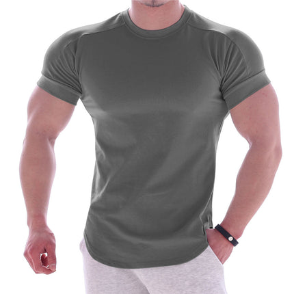 Kurzärmliges Kurzarm-T-Shirt mit Rundhalsausschnitt und Stretch-Passform für Herren