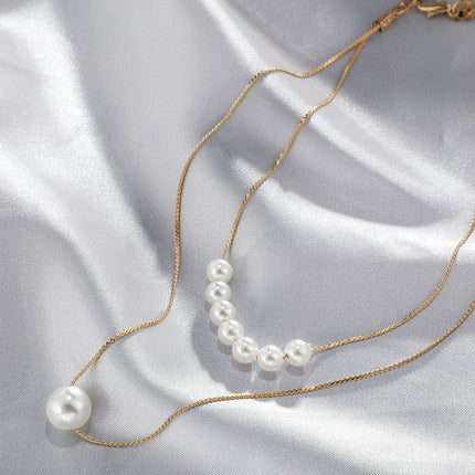 Geknotete Kettengrößen-Perlen-doppelte Legierungs-Halskette