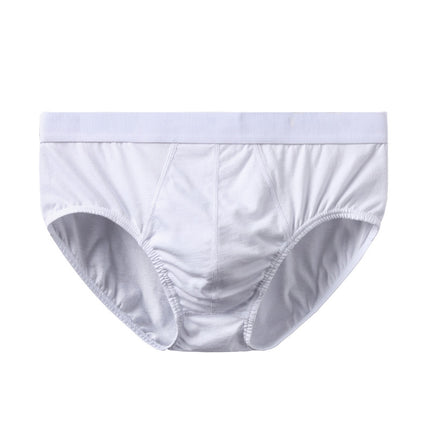 Wholesale Plus Size Men's Pure Cotton Brief Mid Waist Solid Color Underwear