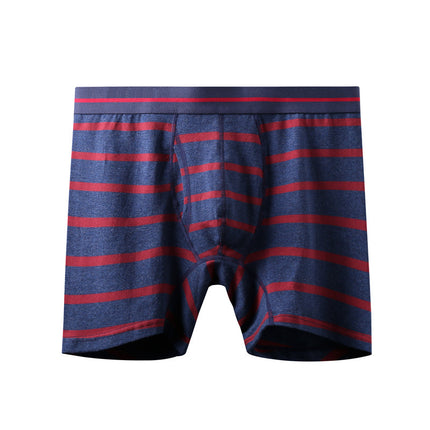 Wholesale Striped Cotton Men's Underwear Long Length Boxer