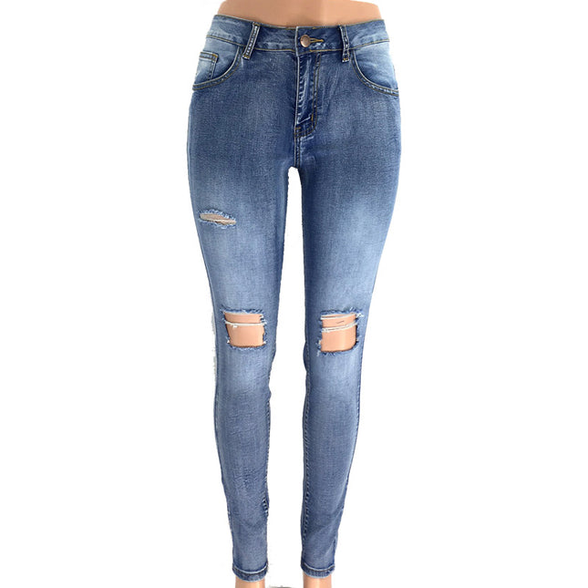 Frühling zerrissene sexy Damen Low Rise Slim Jeans