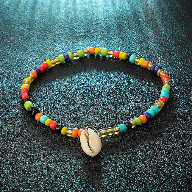 Colorful Rice Beads Bohemian Beach Ocean Style Shell Anklet