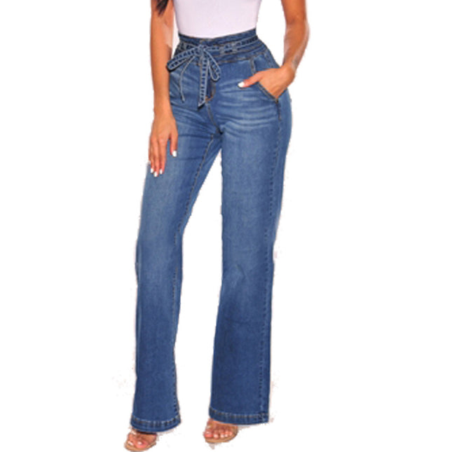 Skinny Jeans mit hoher Taille und weitem Bein für Damen