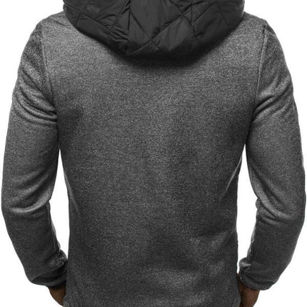 Wholesale Men's Casual Check Cardigan Zipper Hooded Hoodies Jacket