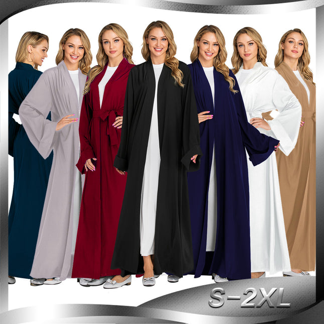 Ladies Dubai Robe Solid Long Sleeve Cardigan