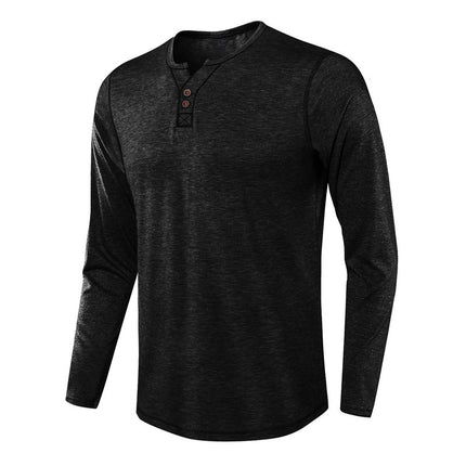 Wholesale Men's Autumn Long Sleeve Solid Color T-Shirt Tops
