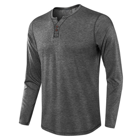 Wholesale Men's Autumn Long Sleeve Solid Color T-Shirt Tops