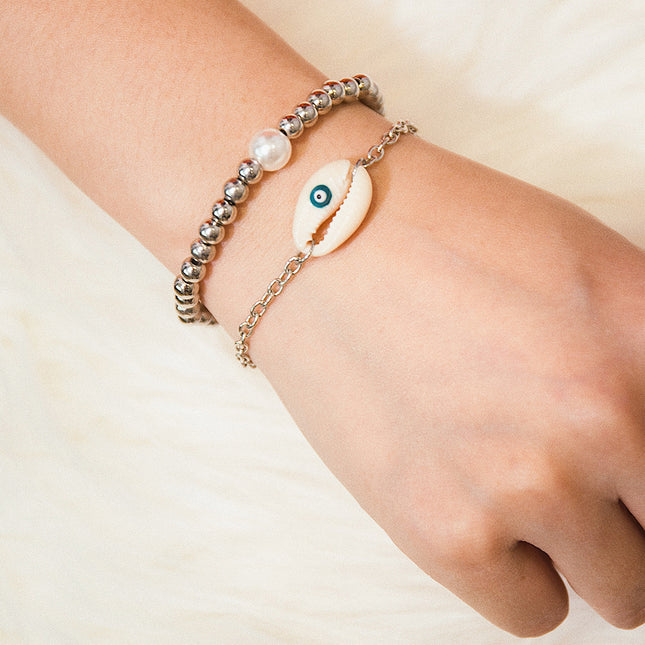 Großhandelsart- und weisekreativ gemaltes Augen-Shell-Perlen-Korn-gesetztes Armband