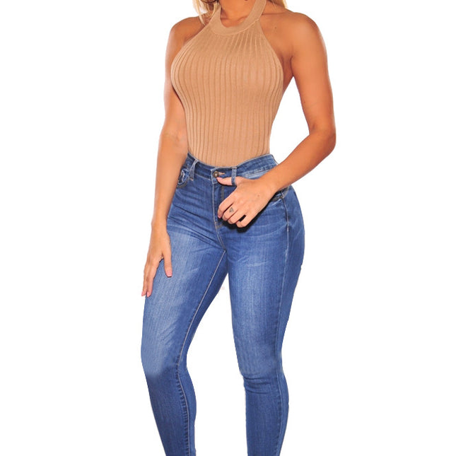 Wholesale Women's Low Rise Multicolor Hip Lift Slim Jeans